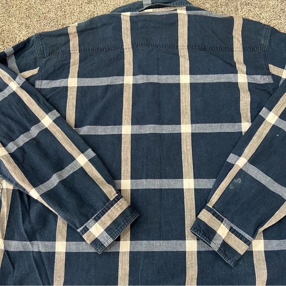 Vintage wrangle top womens XXL blue white plaid button up western rodeo casual - Picture 5 of 11